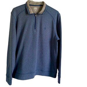 IZOD Quarter Zip Blue Fleece Top Men's Medium NEW